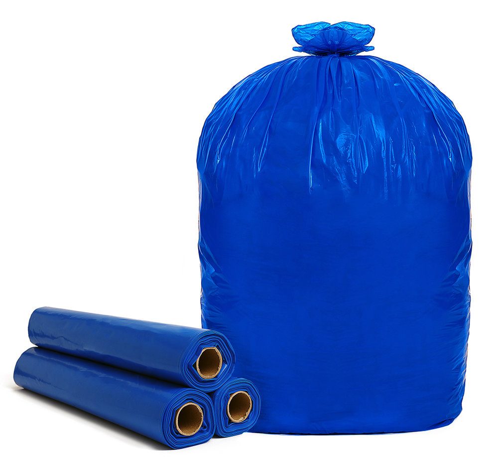 Blue Recycling Trash Liner - 55 Gallon S-12981 - Uline
